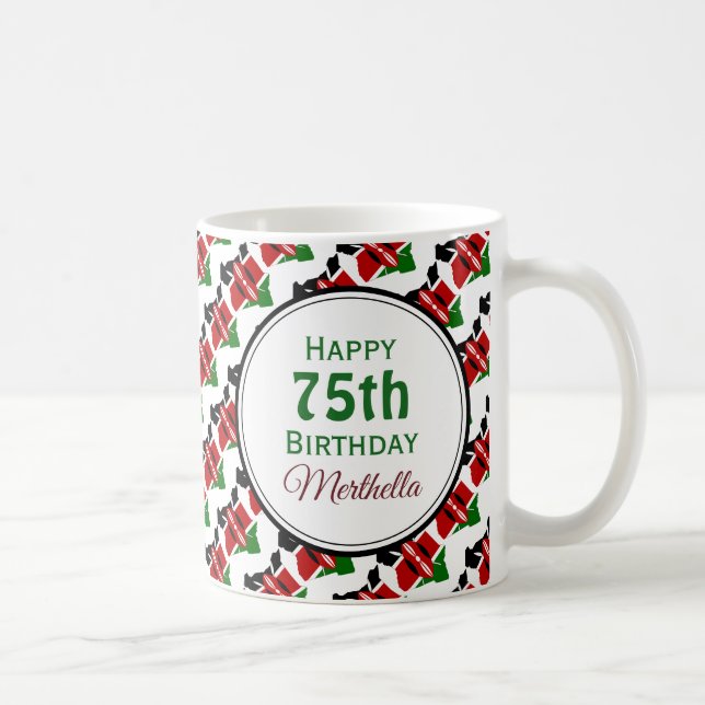 Caneca De Café BANDEIRA DO QUÊNIA Personalizado com Estilo Versíc (Direita)