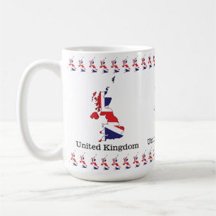 Caneca De Café Bandeira do Reino Unido Dentro do Design do Mapa -