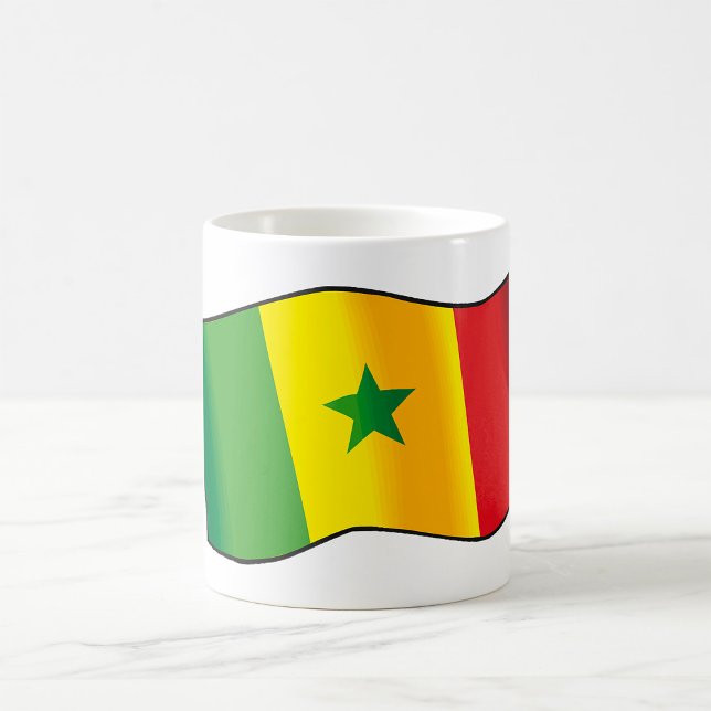 Caneca De Café Bandeira do Senegal Orgulho Senegalês Verde Amarel (Criador carregado)