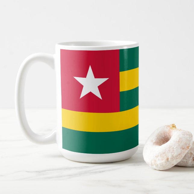 Caneca De Café bandeira do Togo (Com Donut)