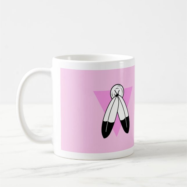 Caneca De Café Bandeira do Triângulo Rosa Two-Spirit (Esquerda)