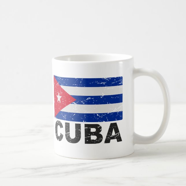 Caneca De Café Bandeira do vintage de Cuba (Direita)