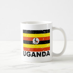 Caneca De Café Bandeira do vintage de Uganda