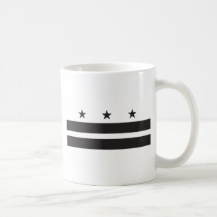 Caneca De Café Bandeira do Washington DC - preto