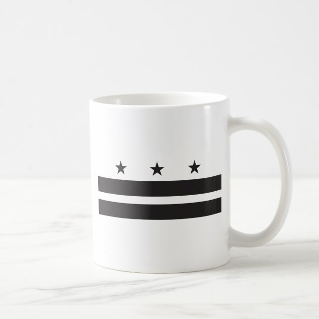 Caneca De Café Bandeira do Washington DC - preto (Direita)