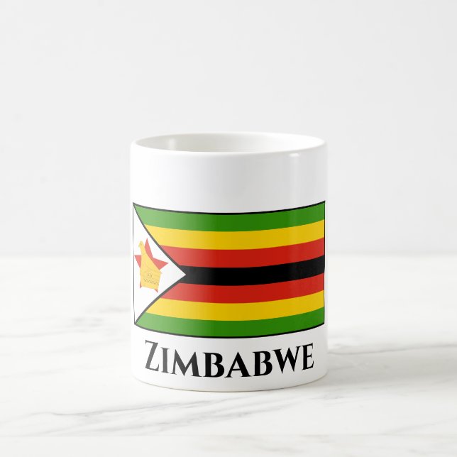 Caneca De Café Bandeira do Zimbabué (Centro)