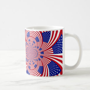 Caneca De Café Bandeira dos Estados Unidos Caleidoscópio Incrível