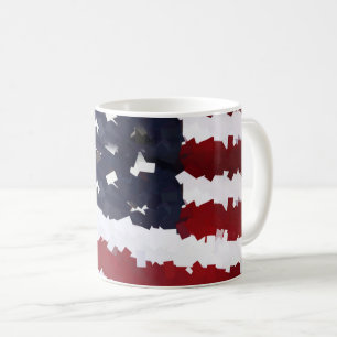 Caneca De Café Bandeira dos EUA com aparência de Papier-Mâché