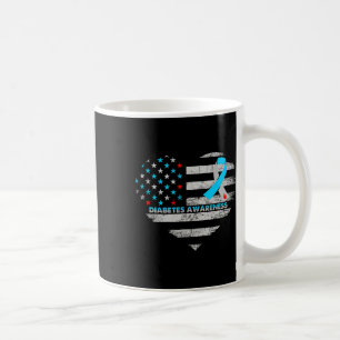 Caneca De Café Bandeira dos EUA Conscientização sobre Diabetes Co