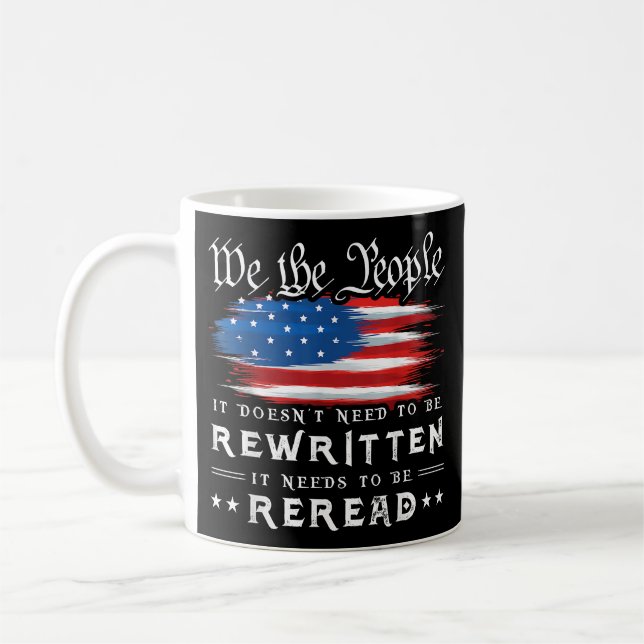 Caneca De Café Bandeira dos EUA Constituição dos EUA Precisa Ser  (Esquerda)