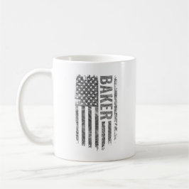 Caneca De Café Bandeira dos EUA design desgastado para padeiro