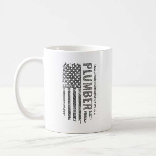 Caneca De Café Bandeira dos EUA encanador design desgastado (Esquerda)