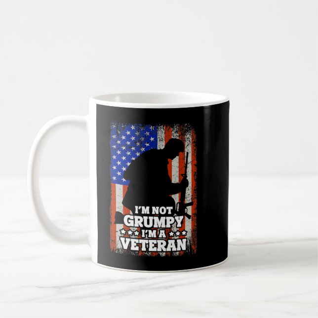 Caneca De Café Bandeira dos EUA Não sou Grumpy im a Veteran 116 (Esquerda)