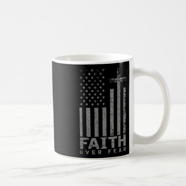 Caneca De Café Bandeira dos EUA Presente Patriótico Americano Fé  (Direita)