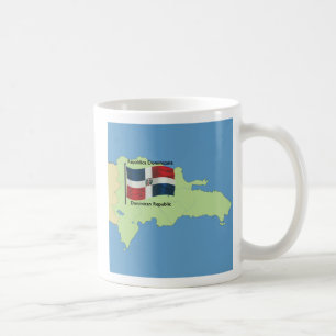 Caneca De Café Bandeira e mapa da República Dominicana
