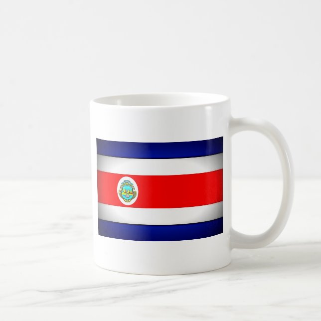 Caneca De Café Bandeira Estilizada da Costa Rica (Direita)