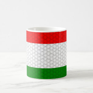 Caneca De Café Bandeira Estilizada da Hungria 