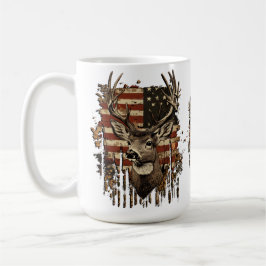 Caneca De Café Bandeira EUA Temporada de Veado, Buck