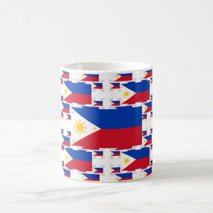 Caneca De Café Bandeira filipino nas camadas coloridas múltiplas