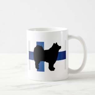 Caneca De Café bandeira finlandesa da silhueta do lapphund