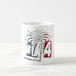 Caneca De Café Bandeira francesa 14 de julho Quatorze Juillet Bas