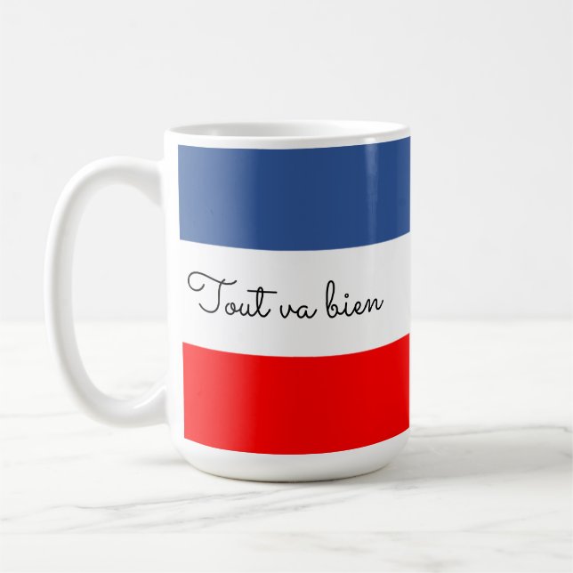 Caneca De Café Bandeira francesa Tout va bien (All is good) (Esquerda)