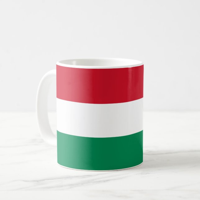 Caneca De Café Bandeira (húngara) de Hungria (Frente Esquerda)