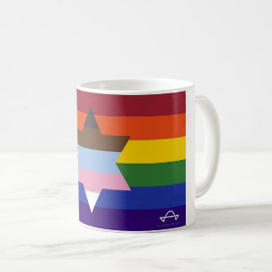 Caneca De Café Bandeira Inclusiva Judaica - Mug de Café