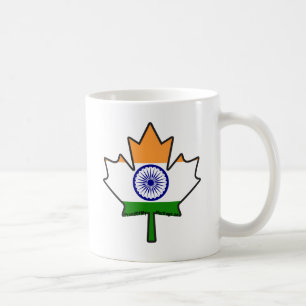 Caneca De Café Bandeira indiana em artigos canadenses da folha de