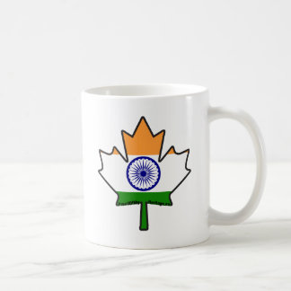 Caneca De Café Bandeira indiana em artigos canadenses da folha de
