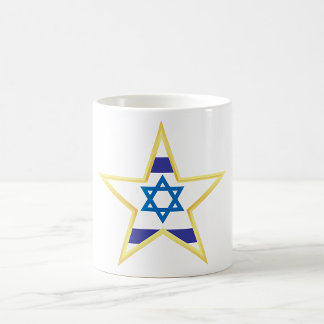 Caneca De Café Bandeira Israelense Estrela de Davi com Recorte Do