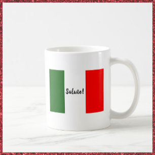 Caneca De Café Bandeira Italiana com Verde Branco Vermelho Salute