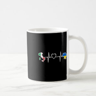 Caneca De Café Bandeira Italiana Ucraniana - Coração de Ucrânia I