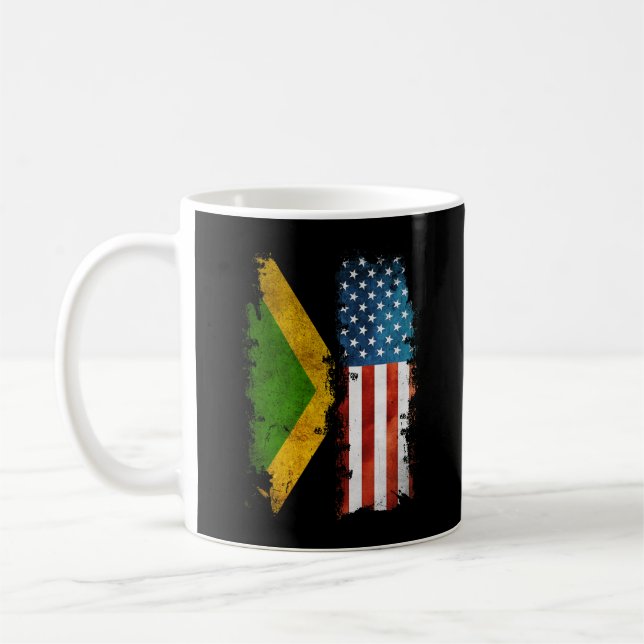 Caneca De Café Bandeira jamaicana americana Jamaica Usa (Esquerda)