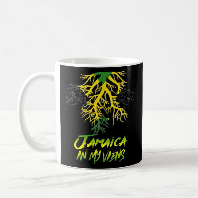 Caneca De Café Bandeira jamaicana Jamaica Em Minhas Veias Mulhere (Esquerda)