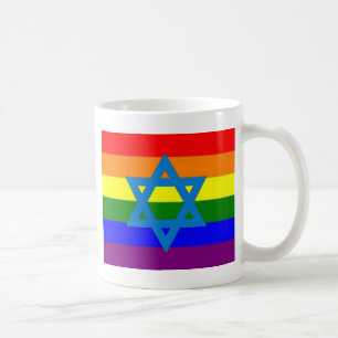 Caneca De Café Bandeira judaica do orgulho gay