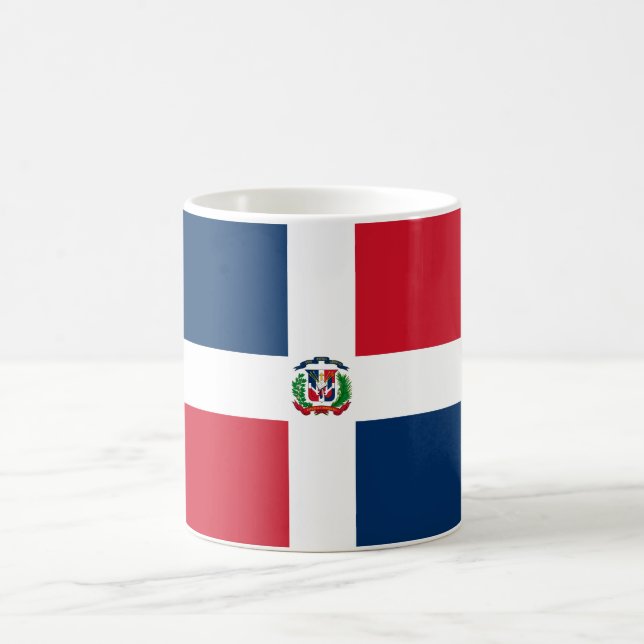 Caneca De Café Bandeira nacional do mundo da República Dominicana (Centro)
