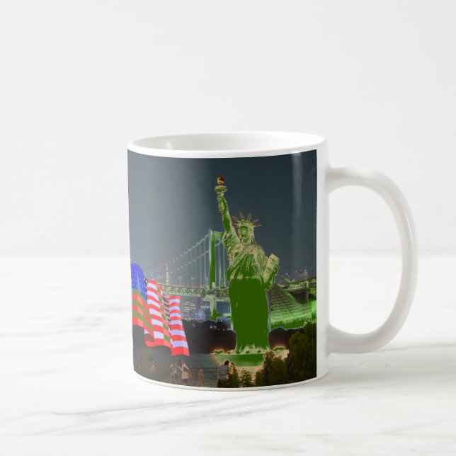 Caneca De Café bandeira New York dos EUA da estátua da liberdade (Direita)