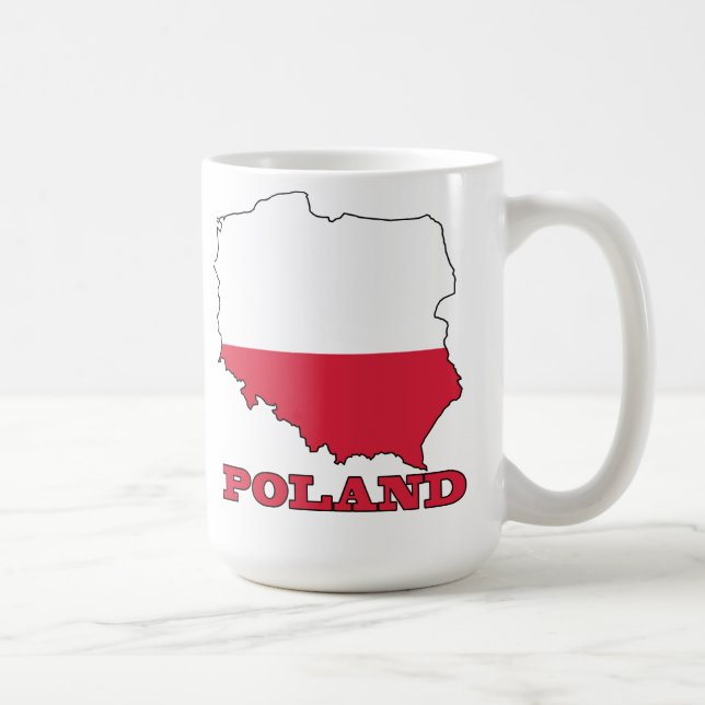Caneca De Café Bandeira no mapa do Polônia (Direita)