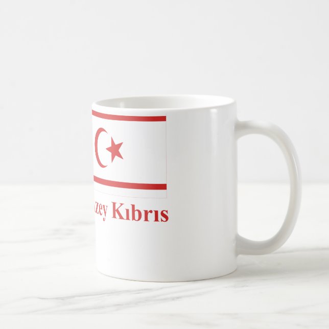 Caneca De Café Bandeira norte de Chipre com nome no turco (Direita)