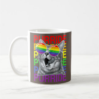 Caneca De Café Bandeira Óculos escuros LGBTQ Cute Cat Orgulho gay