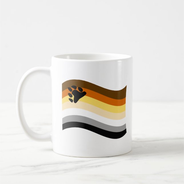 Caneca De Café Bandeira Ondulada da Orgulho do Urso (Esquerda)