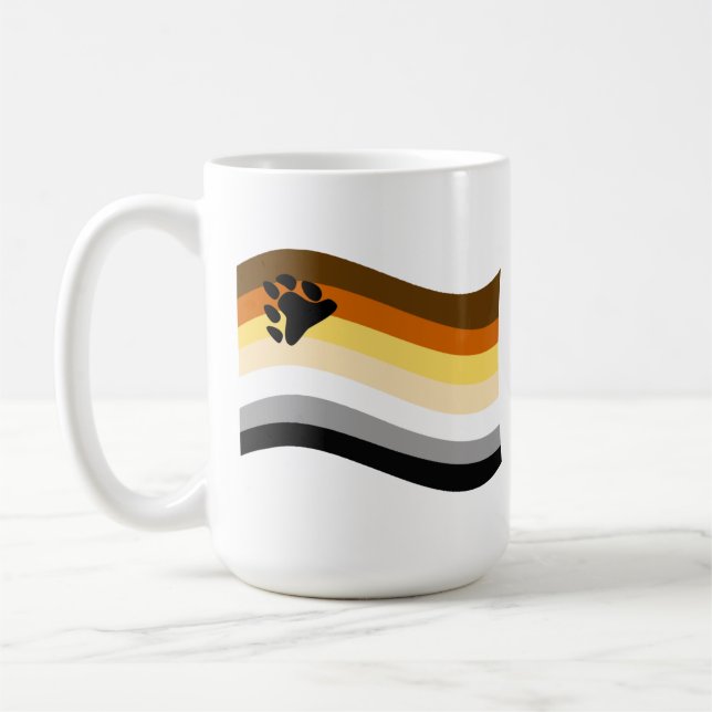 Caneca De Café Bandeira Ondulada da Orgulho do Urso (Esquerda)