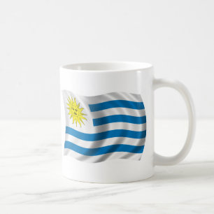 Caneca De Café Bandeira ondulada de Uruguai