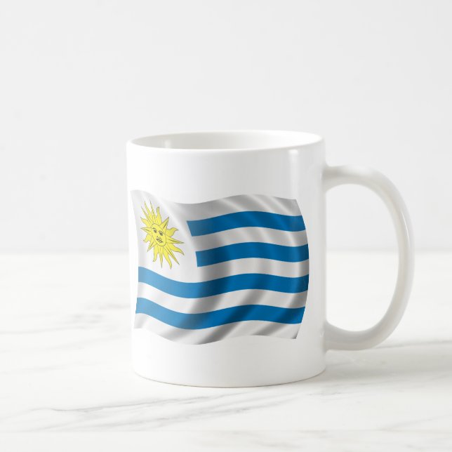Caneca De Café Bandeira ondulada de Uruguai (Direita)