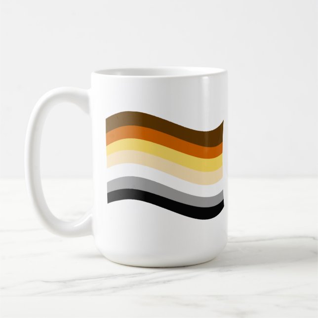 Caneca De Café Bandeira Ondulada Orgulho de Urso (Esquerda)
