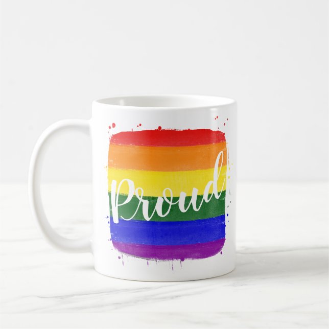 Caneca de Café Bandeira Orgulho LGBTQ (Esquerda)