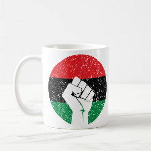 Caneca De Café bandeira Pan-Africana Punho, história negra afro-a