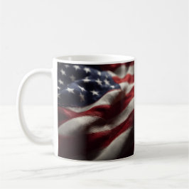 Caneca De Café bandeira patriótica americana a acenar