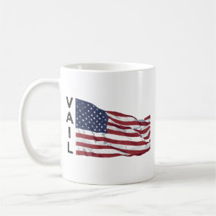 Caneca De Café Bandeira Patriótica Americana da Montanha do Color